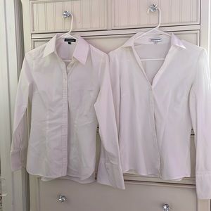 2 Express White Button Ups